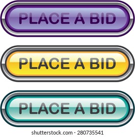 Place A Bid Button Web Vector