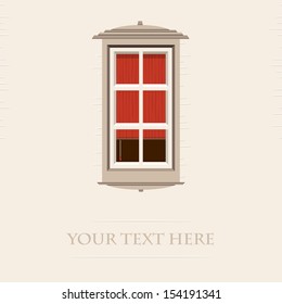 Place card with window on the wall.
