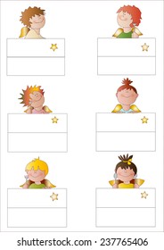 place cards with angels