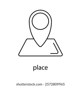 place concept line icon. Simple element illustration. 
place concept outline symbol design.