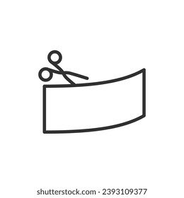A place to cut it off, Cut line, linear icon. Cut off a part. Scissors. Line with editable stroke
