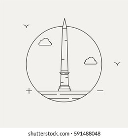 place de la concorde landmark icon vectir illustration
