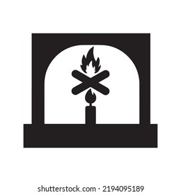Place flame bonfire icon | Black Vector illustration |