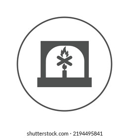 Place flame bonfire icon | Circle version icon |