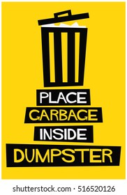 Place Garbage Inside Dumpster Flat Style Stock Vector (Royalty Free ...