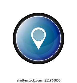 Place glossy vector icon, button