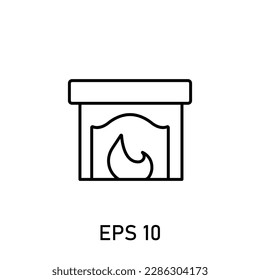 Place Heating Fire During Cold Weather Icon Illustration EPS 10