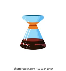 Un lugar para sujetar un filtro de café, hecho de vidrio. Glassware