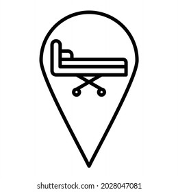 Colocar el icono de contorno del vector del soporte aislado en fondo blanco
