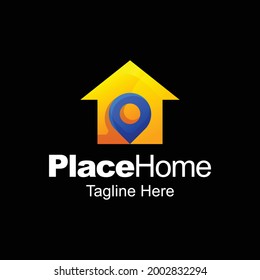 place home logo gradient template design