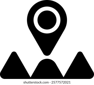 Place Icon Icon Design Black Color