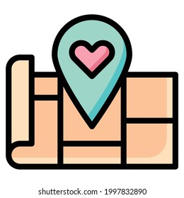 Colocar ilustración vectorial de color de línea de icono