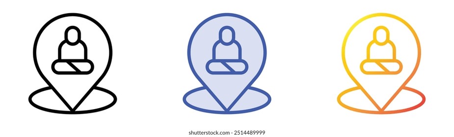 place icon. Linear, Blue Fill and Gradient Style Design Isolated On White Background