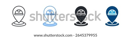 Place Icon Set Multiple Style. Designed In Outline, Blue, Glyph, Dual Tone