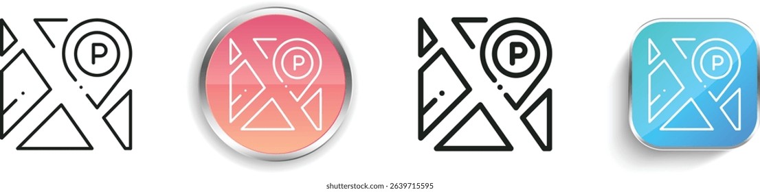 place icon. Thin Linear, Regular and Button Style Design Isolated On White Background