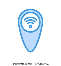 Platzieren Sie das Symbol im blauen Stil über das Internet von Dingen für jedes Projekt, verwenden Sie es für die Website-App-Präsentation