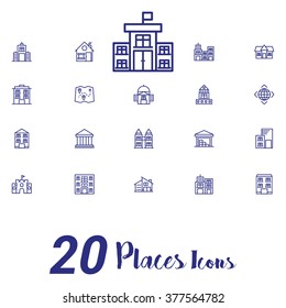 Place Icons on white background