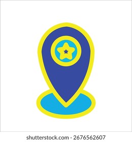 ícones de local. ilustração de vetor colorido simples