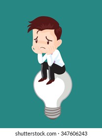 In the place of Idea but no Idea and Inspiration concept Business illustration