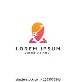 place and key negative space logo design