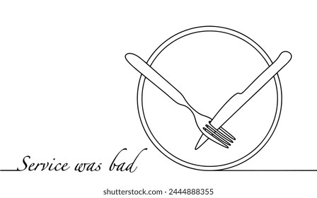 Place the knife and fork with the handles facing up and cross them so that the blade of the knife overlaps the scoop of the fork. The gesture means you didn't like the service.
