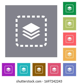 Colocar iconos planos de capa en fondos cuadrados de color simples