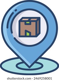 Place linear color vector illustration