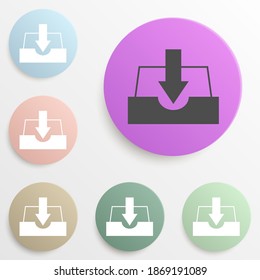 place of loading paper badge color set. Simple glyph, flat vector of web icons for ui and ux, website or mobile application