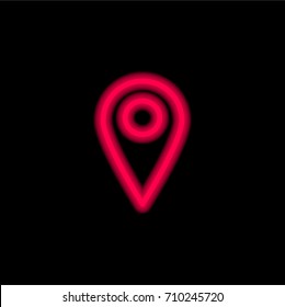 Place Localizer red glowing neon ui ux icon. Glowing sign logo vector