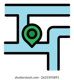 Ícone Inserir local. Contornar local local ícone do vetor cor plana isolada
