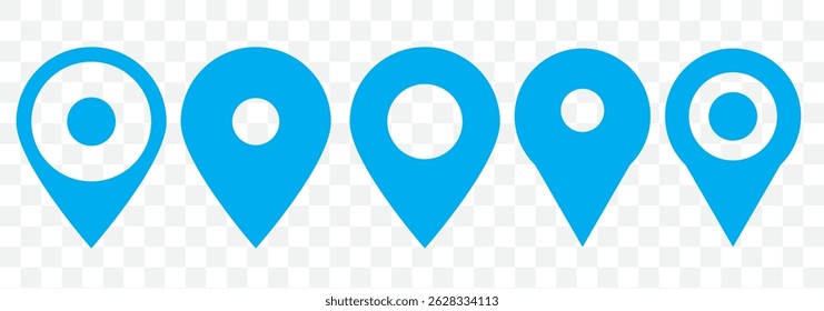 Place Location Icon vector illustration. Contact information in Blue color on Transparent Background. EPS 10.