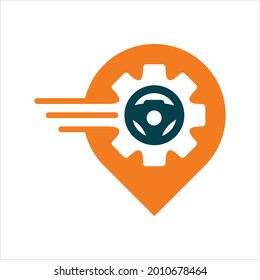 place map drive and speed logo design vector template