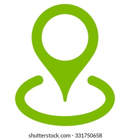 Place Marker vector icon. Style is flat symbol, eco green color, rounded angles, white background.