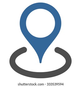 Place Marker vector icon. Style is bicolor flat symbol, cobalt and gray colors, rounded angles, white background.