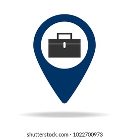 place of master in blue map pin icon. Element of map point for mobile concept and web apps. Icon for website design and development, app development. Premium icon on white background