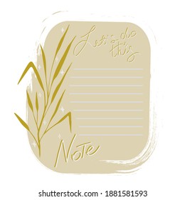 Place for notes. Vector design elements, text for your design, notebook, diary, planner, stickers, notes, labels, cards, tags paper sheet illustration.