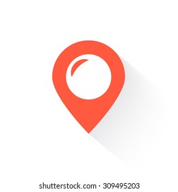 place in orange with drop shadow on white