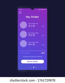 Place Order mobile app ui design