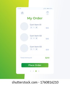 Place Order mobile ui design