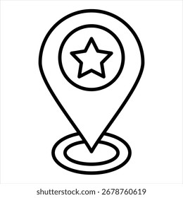 Vector de ilustración de icono de contorno de lugar