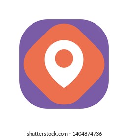 Place Pin Icon in Geometric Shape