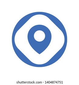 Place Pin Icon in Geometric Shape