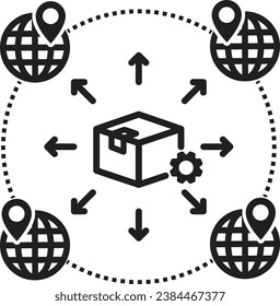 icono de canales de distribución de ilustraciones de plataforma