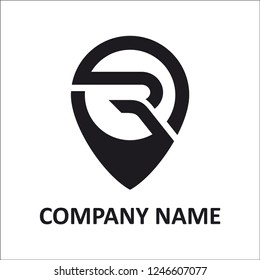 Place point initial R logo design inspiration