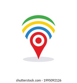 Place pointer icon on location map. vector GPS location symbol illustration.