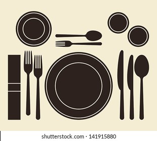 Place setting on light background