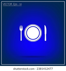 Place setting with plate, knife and fork