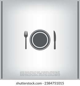 Place setting with plate, knife and fork