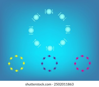 Platzierung mit Teller, Messer und Gabel