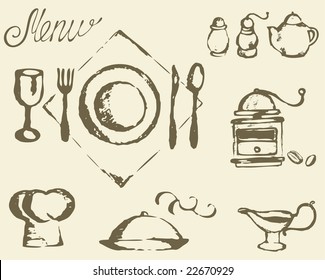 Place setting and restaurant menu